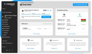 Interface de Toornament telle que présentée sur le site officiel
